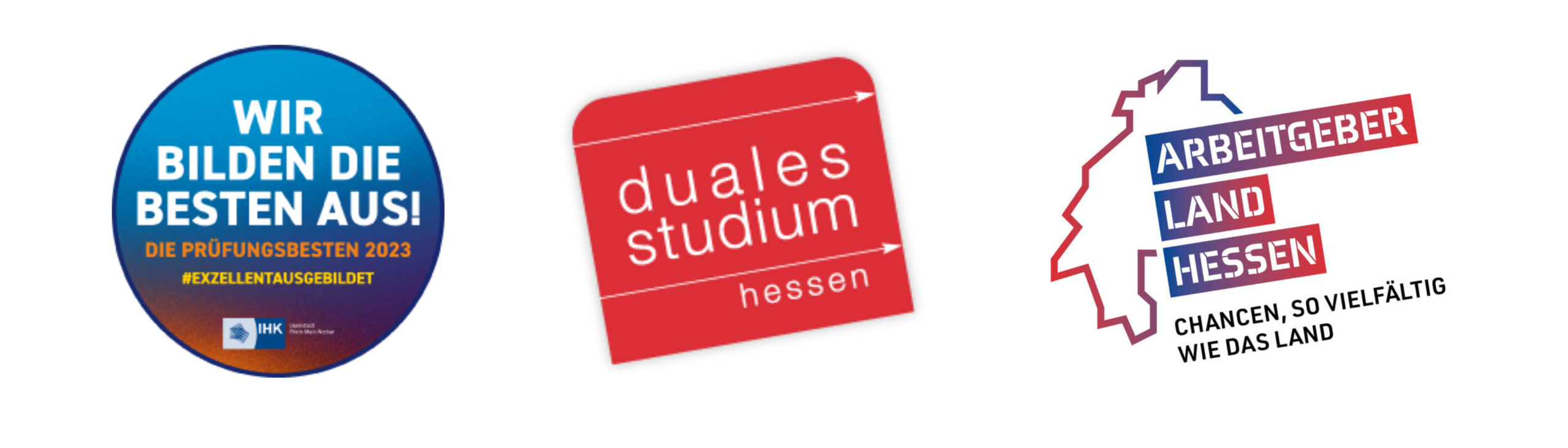 Logo des Dualen Studiums Hessen sowie des Arbeitgebers Land Hessen