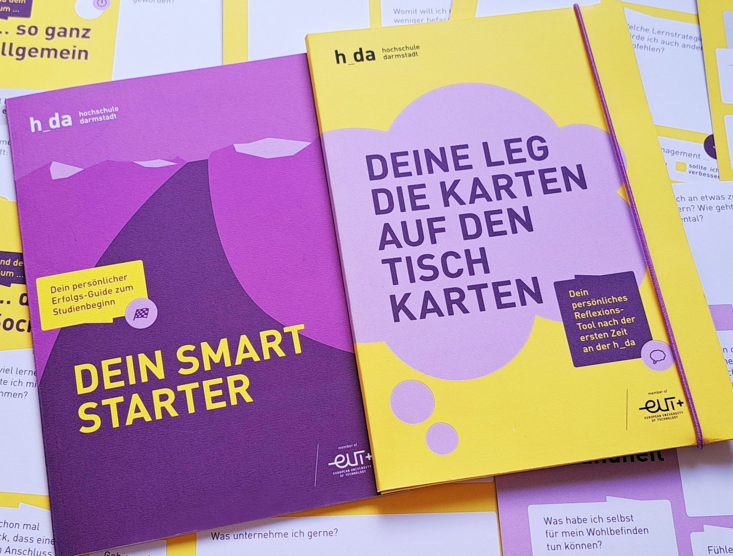 Reflexionsmedien: "Dein Smart Starter" und "Deine Leg die Karten auf den Tisch Karten"