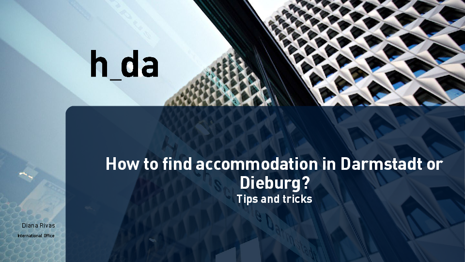 Guide Cover Slide - How to find accommodation in Darmstadt or Dieburg