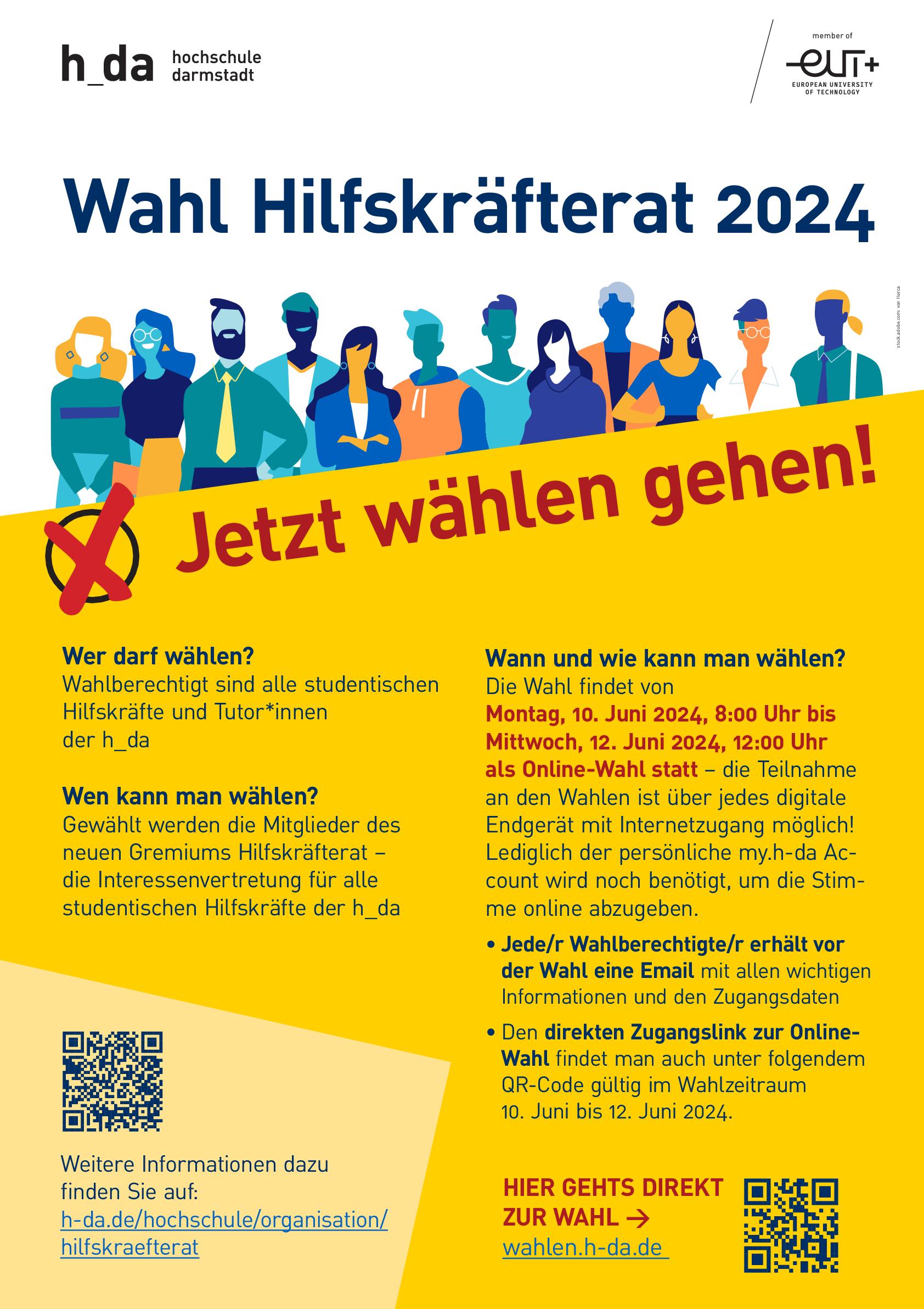 Poster Wahl Hilfskräfterat 2024