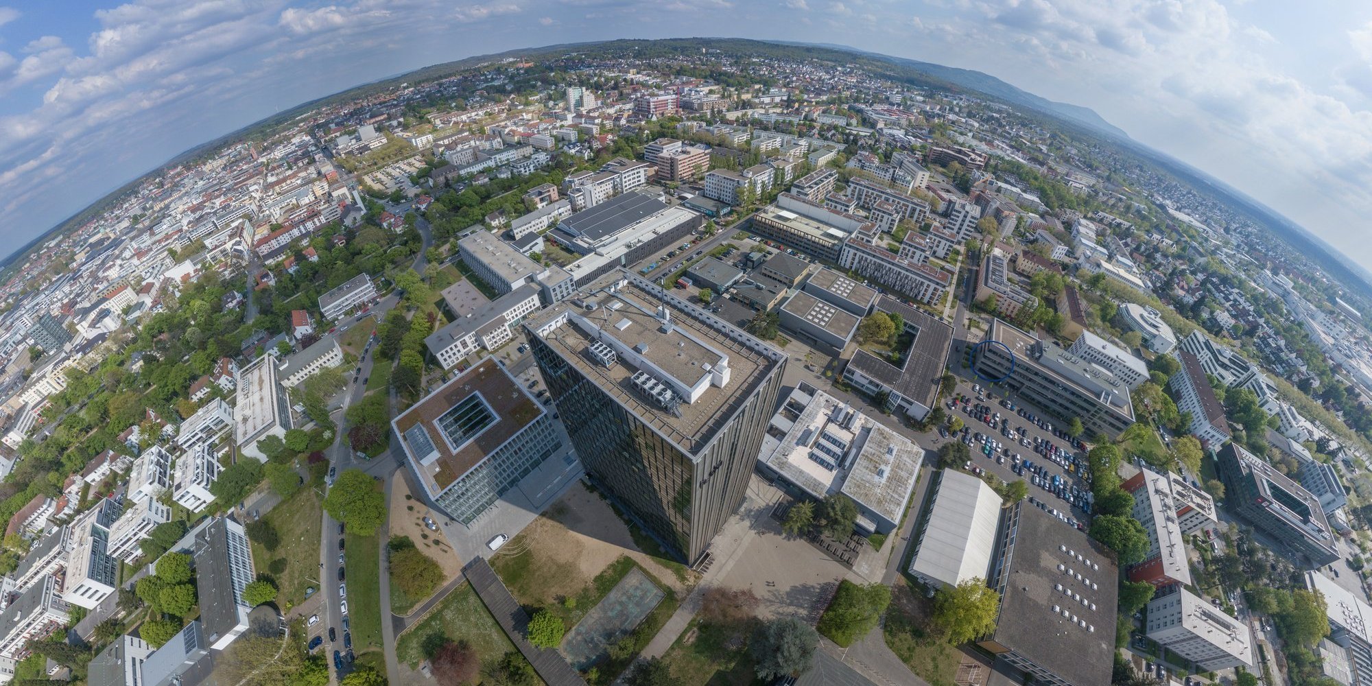 Luftbild des h_da Campus Schöfferstraße