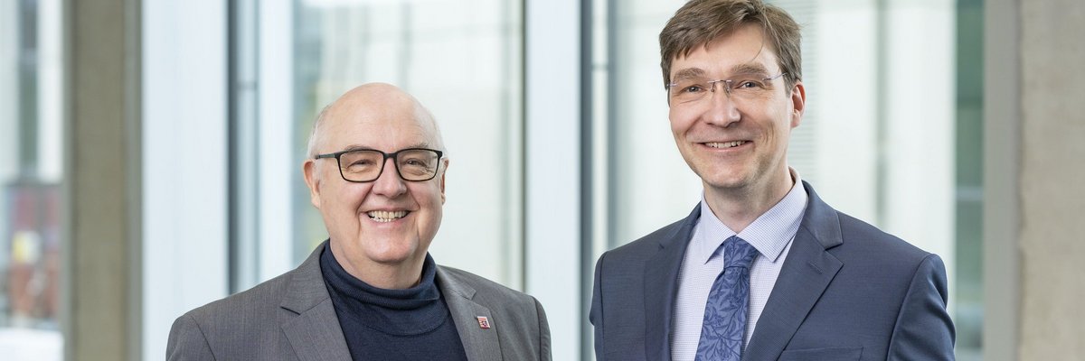 h_da-Präsident Prof. Dr. Ralph Stengler begrüßte am 15. März Dr.-Ing. Thomas Bartnitzki als neuen Kanzler der Hochschule Darmstadt