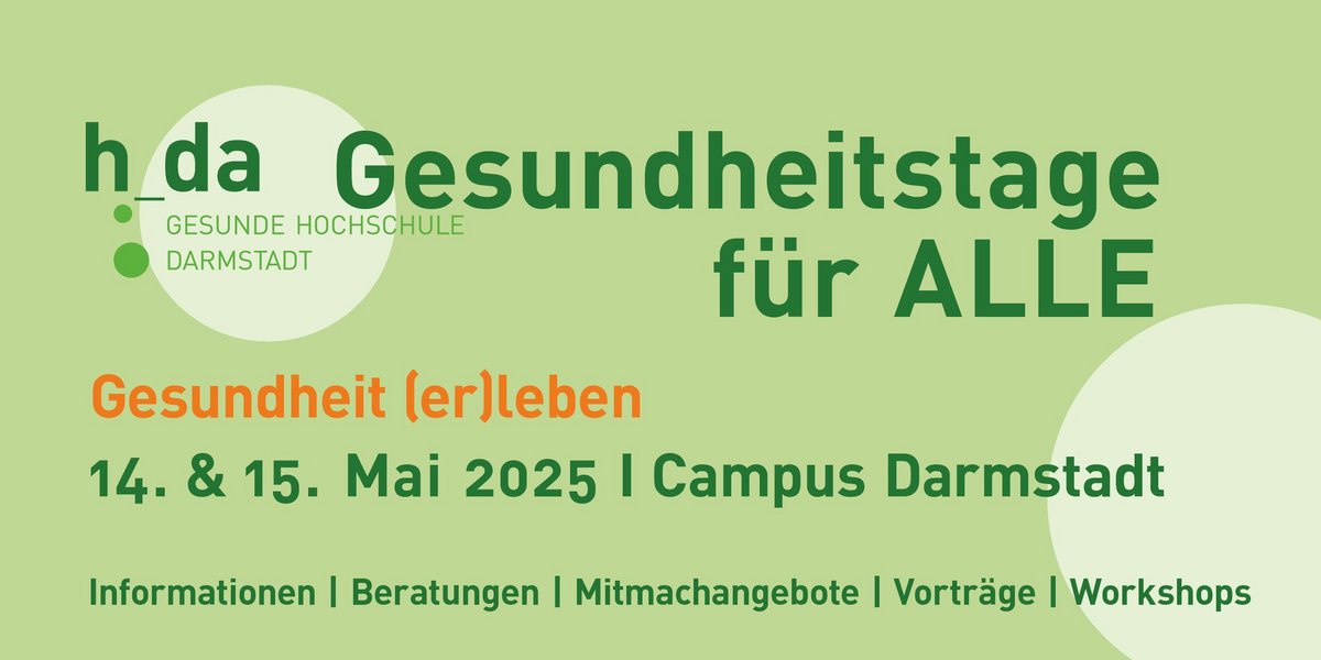 Werbebild - Gesundheitstage für alle 14.-15. Mai