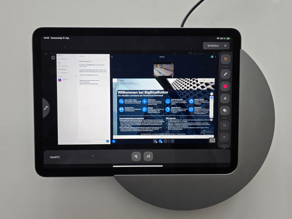 BBB wird auf dem Gerät angezeigt