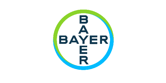 Logo Bayer in grün blauen Buchstaben