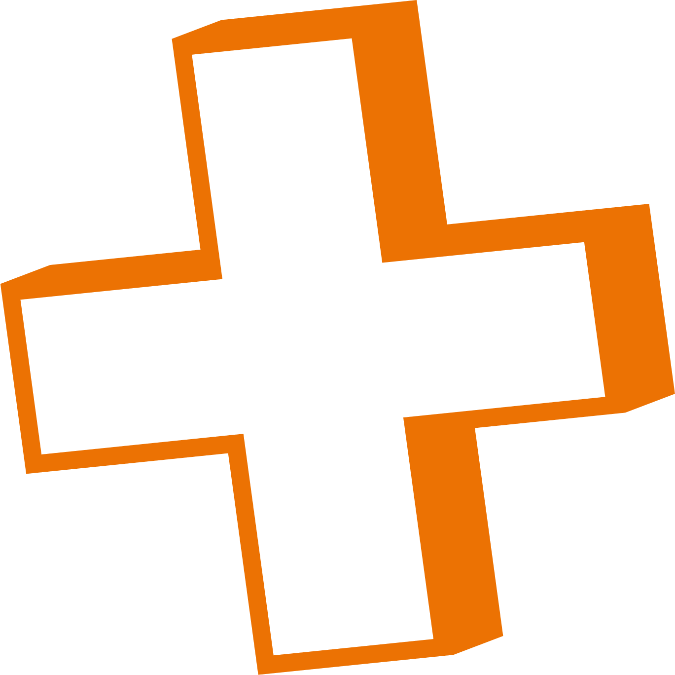Ein orangenes Plus-Zeichen.